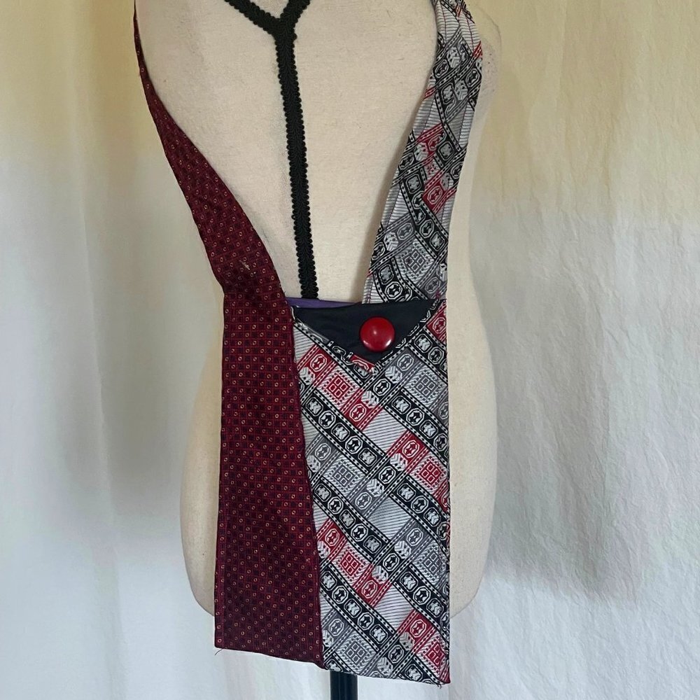 Super Cute Small Handmade Necktie Crossbody Boho Bag/Purse 10" X 6.5"  *